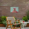 Hond - Overhemd - Bloemen - Bril Tuinposter op houten frame 2 cm dik klein -sfeer3