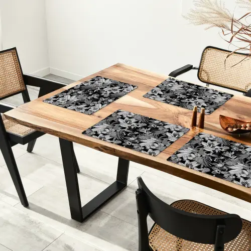 Zomer - Vlinder - Zwart - Grijs Placemat vinyl groot 368 -zzsfeer4_Kitchenyeah-website