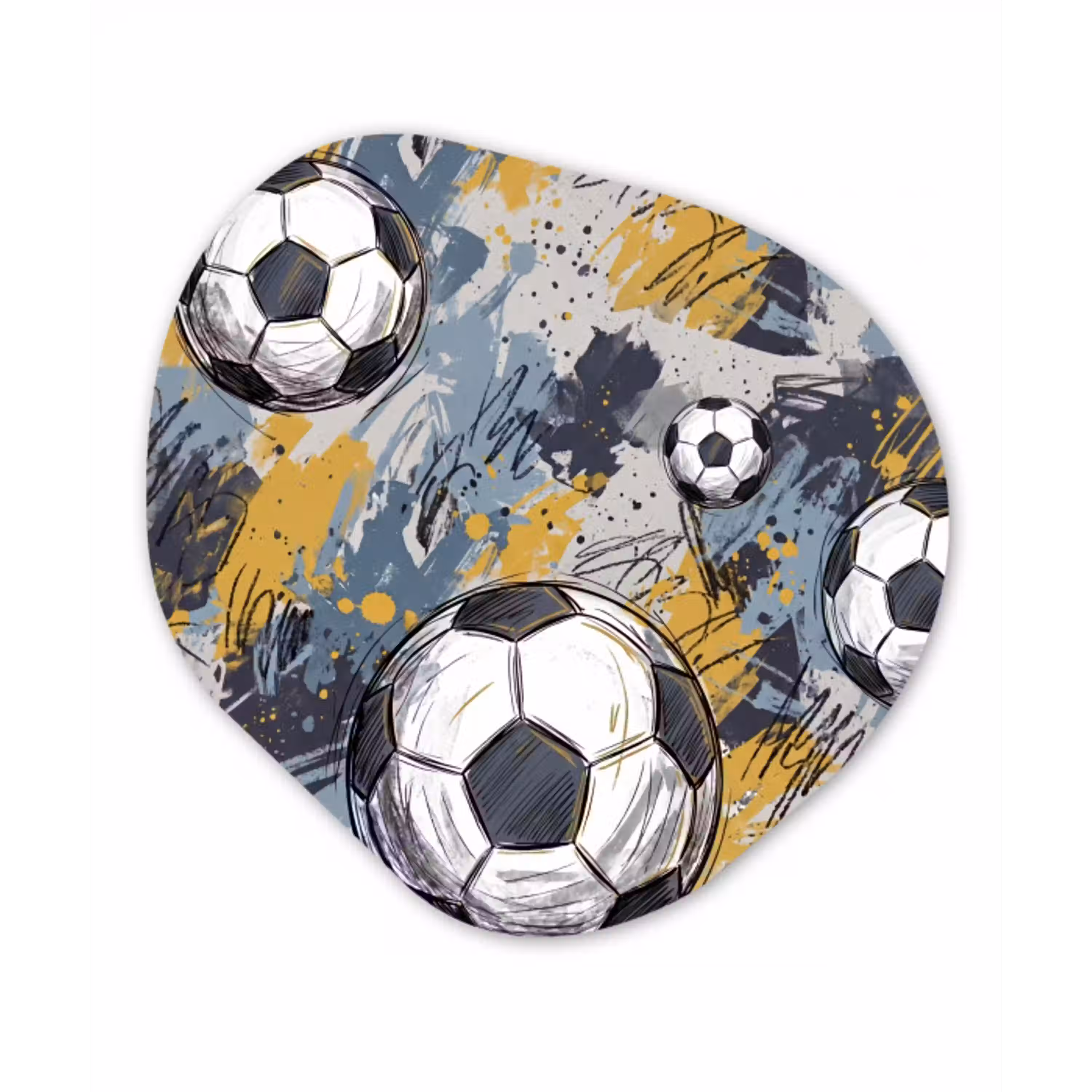 Voetbal - Abstract - Sport - Kleurrijk Wandcirkel Organisch Forex 3mm klein -3d