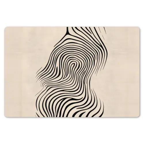 Lijnen - Abstract - Golvend - Zwart Placemat vinyl groot -zzsfeer1_Kitchenyeah-website