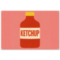 Ketchup - Fles - Rood - Minimalistisch tuinposter los doek groot -3d