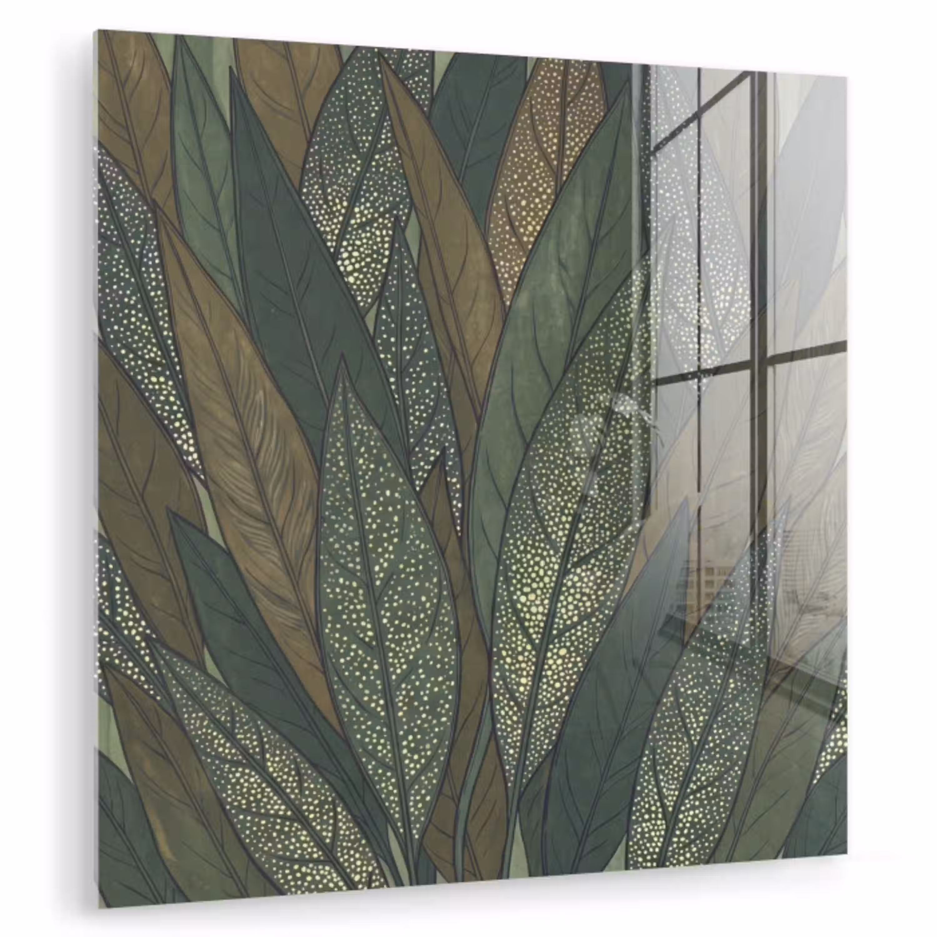 Bladeren - Patroon - Gestippeld - Natuur - Groen plexiglas 5mm klein -zzzproduct_nieuw