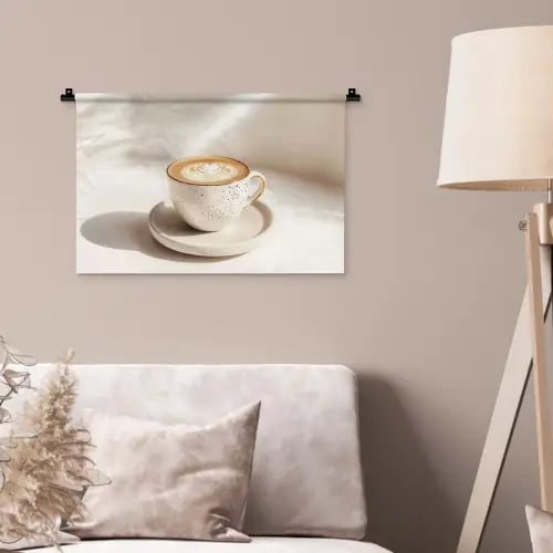 Cappuccino - Schuim - Schotel - Beige Wandkleed katoen klein -sfeer4