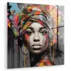Vrouw - Hoofddoek - Graffiti - Zwart plexiglas 5mm klein -zzzproduct_nieuw