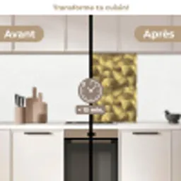 Modern - Cirkel - Goud keuken achterwand 2 middel 865 -voor-na2_FR