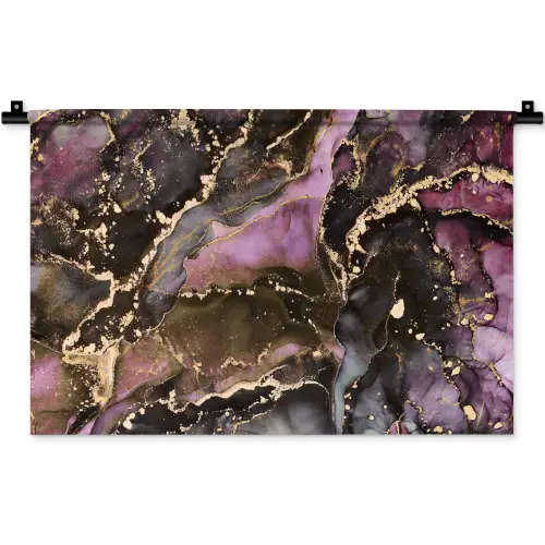 Marmer - Gold - Steen - Abstract Wandkleed katoen klein -zz3d