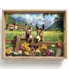 Ezels - Bloemen - Zomers Dienblad Rechthoek middel -z3d_shopping