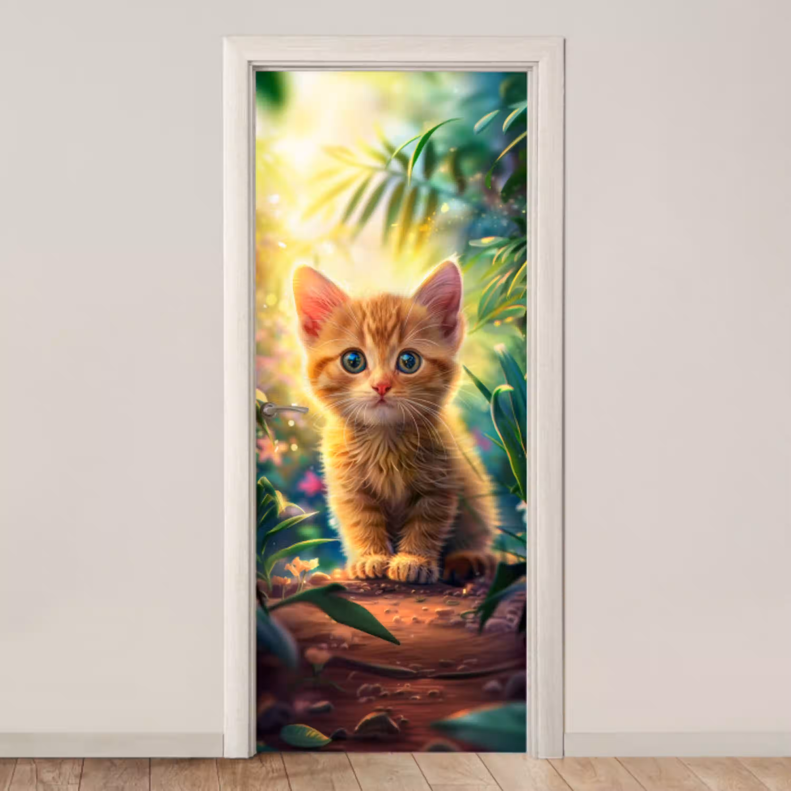 Kat - Huisdier - Natuur deurposter klein -3d_beige