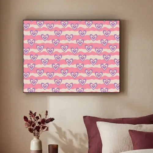 Golven - Patroon - Hartjes - Retro Textielframe zwart klein 947 -sfeer1