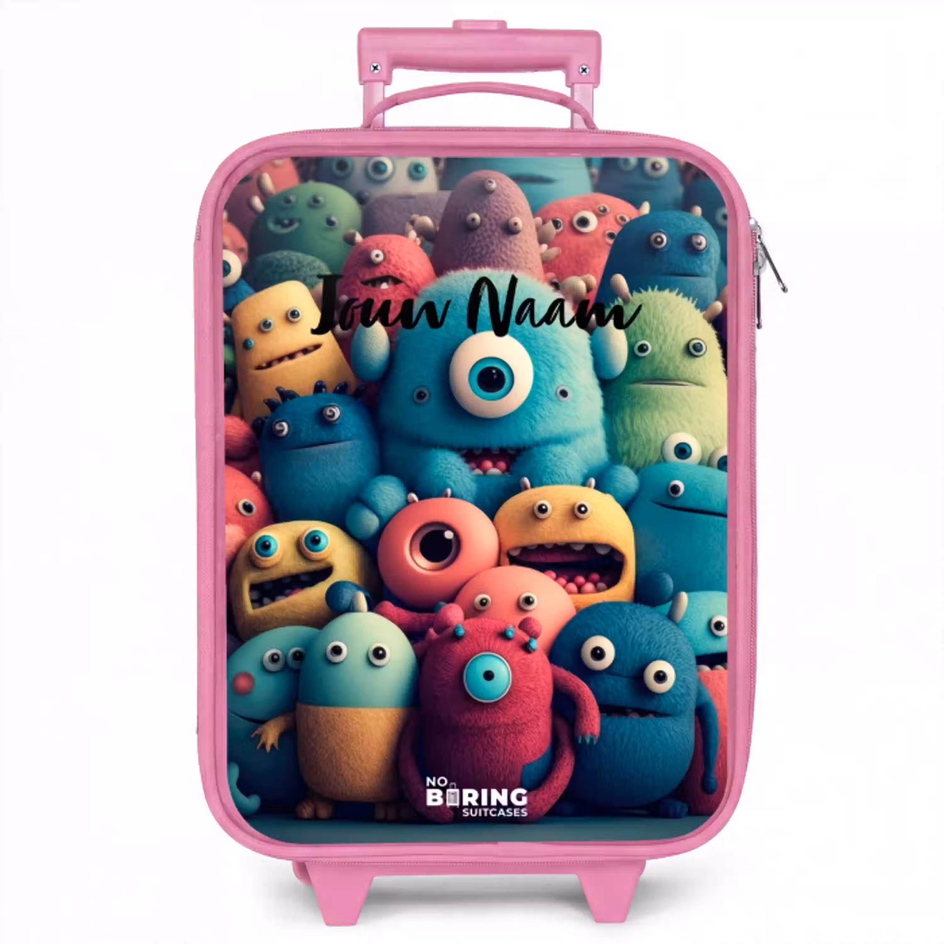 Zachte en bolle monsters Kinderkoffer - Roze klein -zzz_website3d