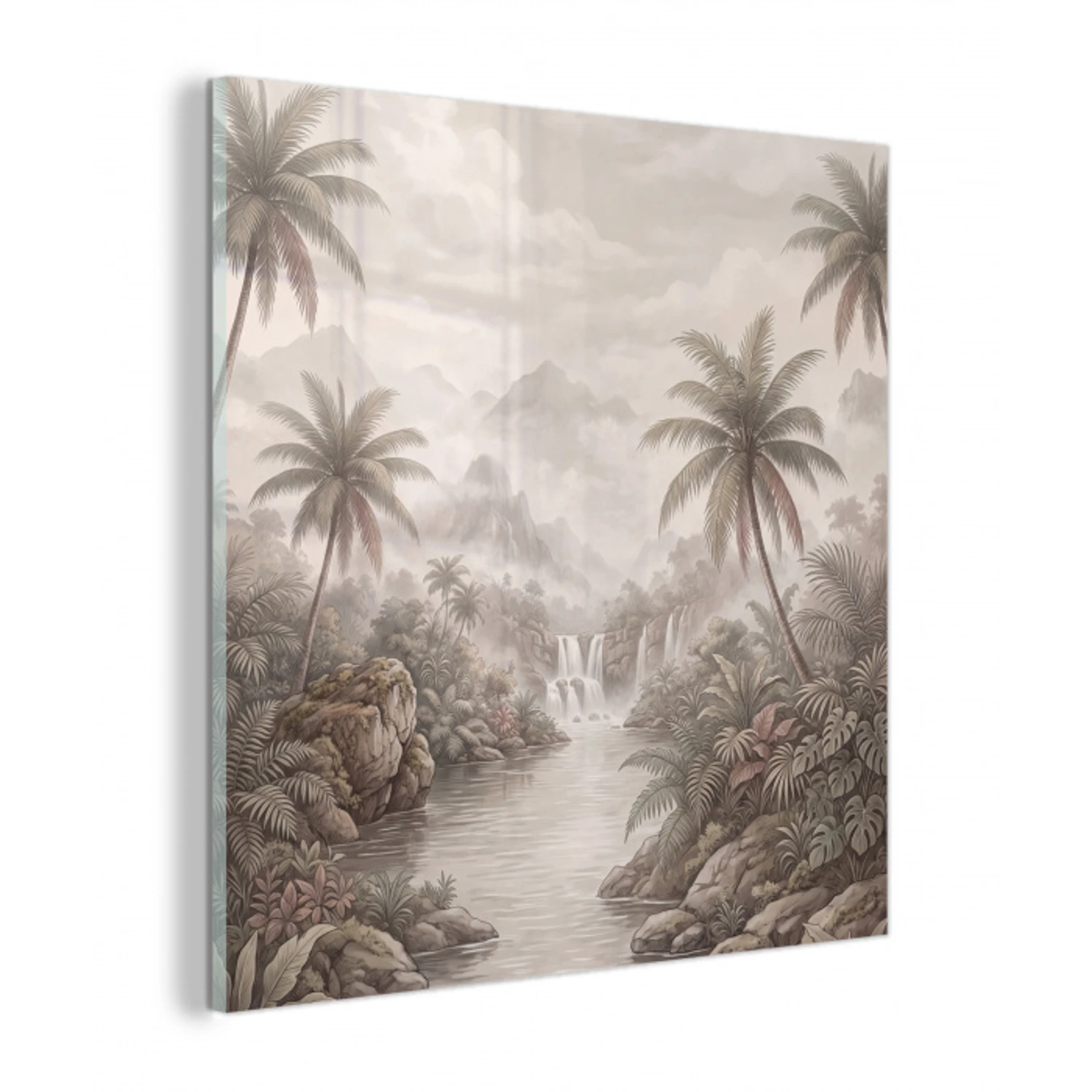 Jungle - Watervallen - Tropisch - Illustratie plexiglas 5mm klein -z3d