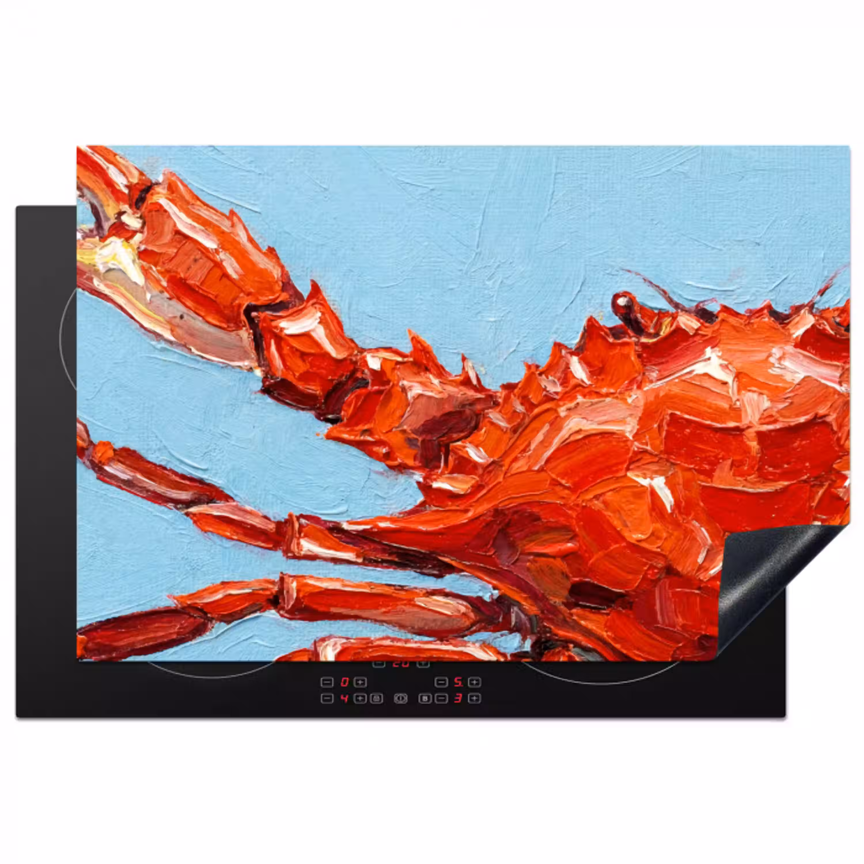 Krab - Zee - Dieren - Abstract - Rood Inductie beschermer vinyl 3mm klein -3d