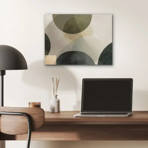 Vlakken - Abstract - Beige - Cirkels PET vilt klein -sfeer5