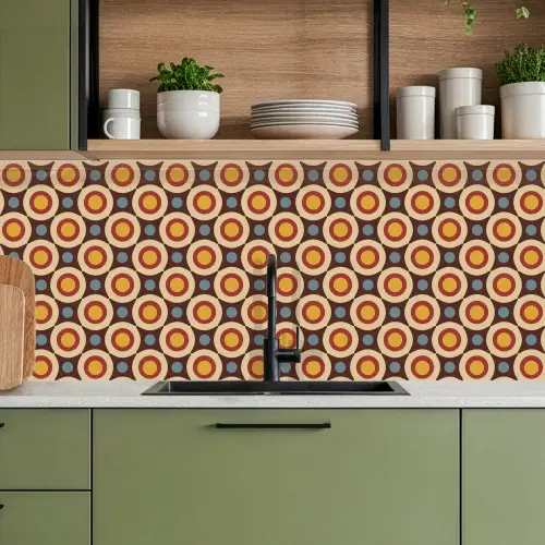 Retro - Vintage - Design - Cirkel keuken achterwand 2 middel 871 -sfeer3