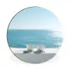 Zee - Koffiekopjes - Zomers Wandcirkel aluminium klein -3d