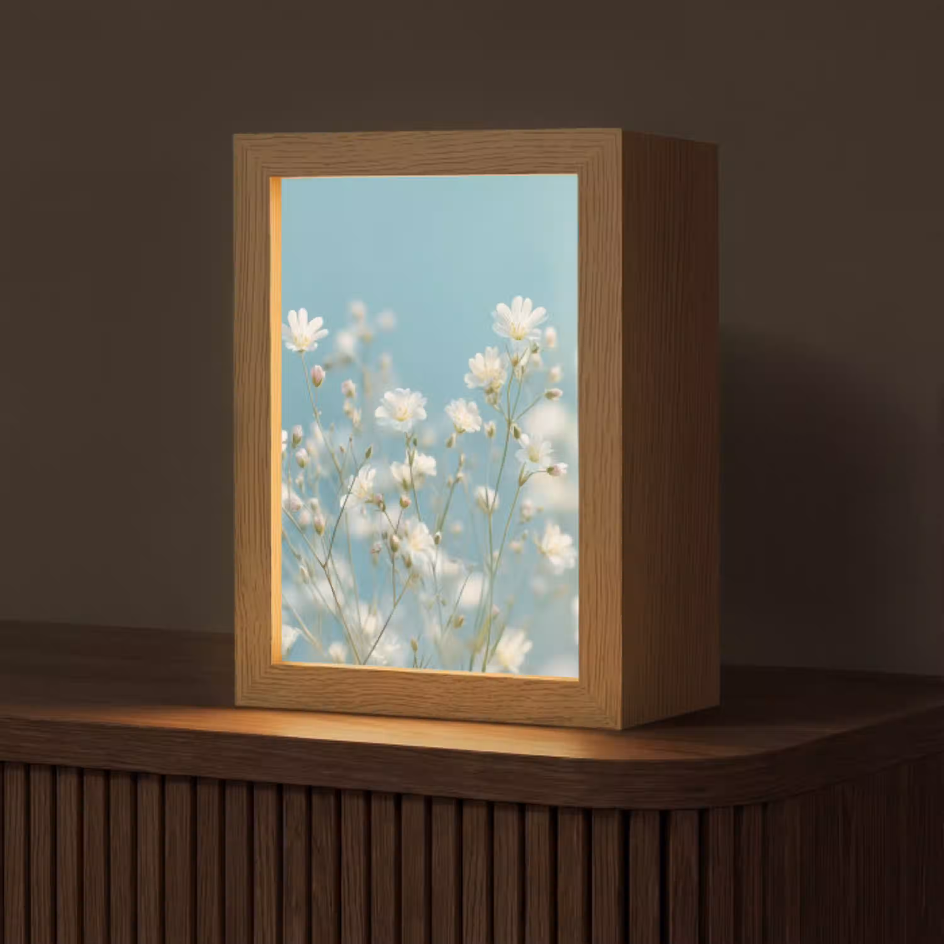 Stengels - Bloemen - Lucht - Wit Light Box met kabel (Tafellamp) klein -z3d_website