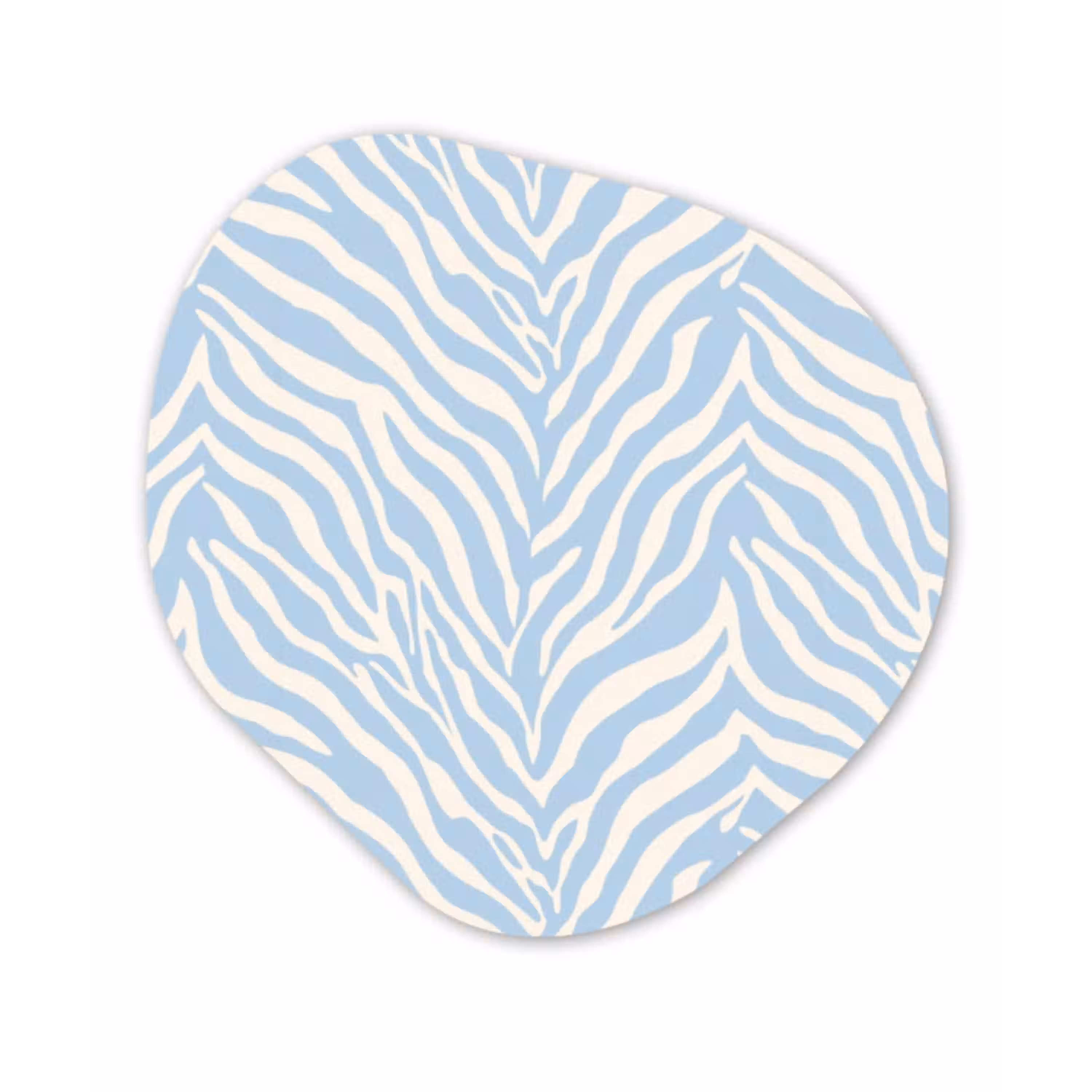 Zebra - Motief - Blauw - Wit Wandcirkel Organisch Forex 3mm klein 629 -3d