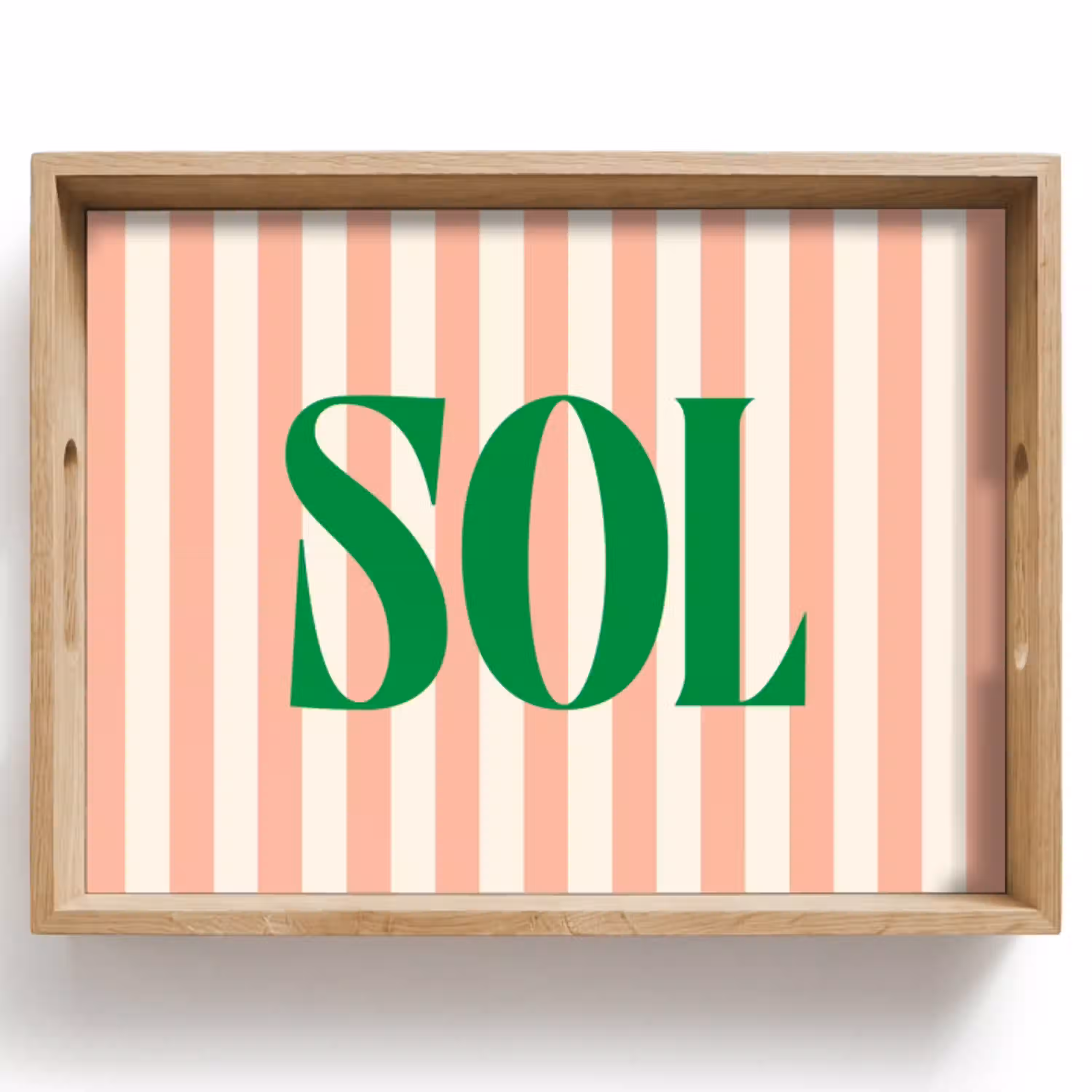 Zachtroze - Groen - Strepen - Sol Dienblad Rechthoek middel -z3d_shopping