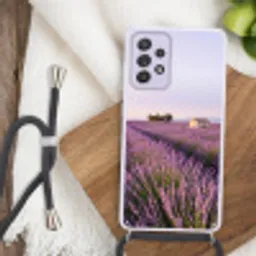 Lavendel - Landschap - Sereen - Paars Hoesje Samsung Galaxy A52 5G met koord klein -sfeer4