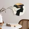 Vrouw - Golven - Zwart Wandcirkel kunststof plaat 5mm dik klein -sfeer4