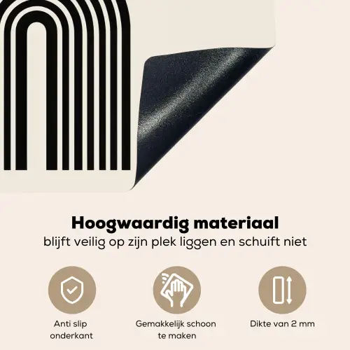 Minimalistisch - Zwarte boog - Gouden cirkel Inductie beschemer met haakjes middel -ky-onderkant-nl