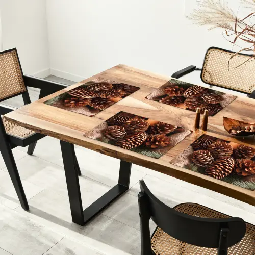 Dennenappels - Boom - Winter - Natuur - Bruin Placemat vinyl groot -zzsfeer4_Kitchenyeah-website