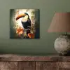 Toekan - Vogel - Bloemen - Planten aluminium wit klein -sfeer2