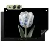 Tulp - Patroon - Blauw Inductie beschemer met haakjes klein -3d