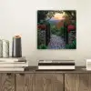 Landschap - Hek - Pad - Zonsondergang - Natuur aluminium wit klein -sfeer1