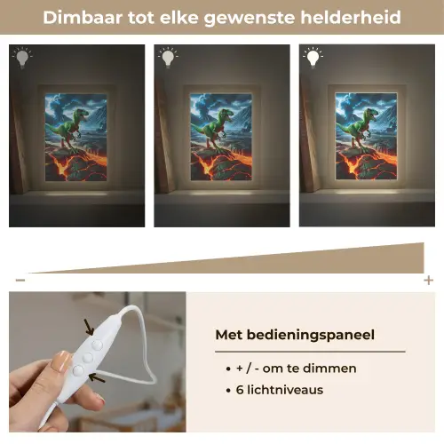 Dino - Lava - Groen - Jongens Light Box met kabel klein -USP_dimbaarNL