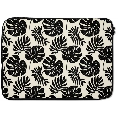 Modern - Monstera - Zwart laptophoes neopreen klein 279 -zkaufland3dotto