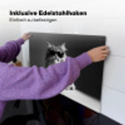 Langharige kat - Zonnebril - Spaghetti - Humor - Zwart - wit Inductie beschemer met haakjes klein -ky-ophangen-de