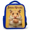 Hamster - Walnoot - Dier Kinderrugzak - Blauw middel -3d
