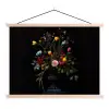 Klassiek - Vaas - Boeket - Bloemen textielposter latten blank klein -3d