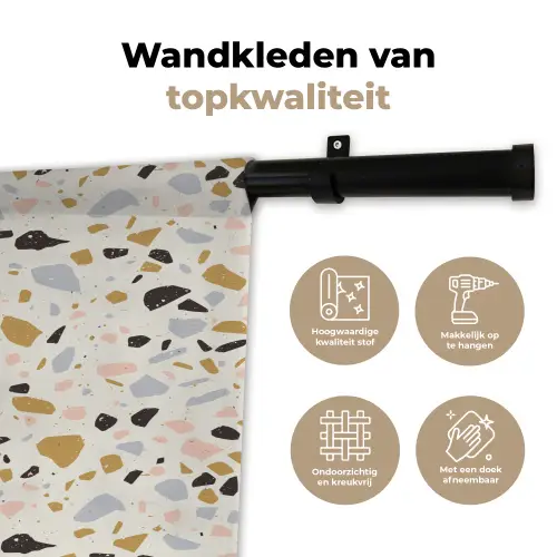 Terrazzo -  Patroon - Neutraal - Zacht - Multi Wandkleed katoen klein 269 -sfeer2