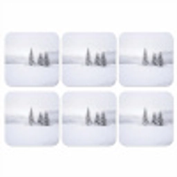 Fijnsparren - Sneeuw - Winter - Landschap - Stilte onderzetter kurk middel -3d