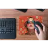 Vrouw - Kleurrijk - Dierenprint - Bloemen muismat rubber klein -toetsenbord