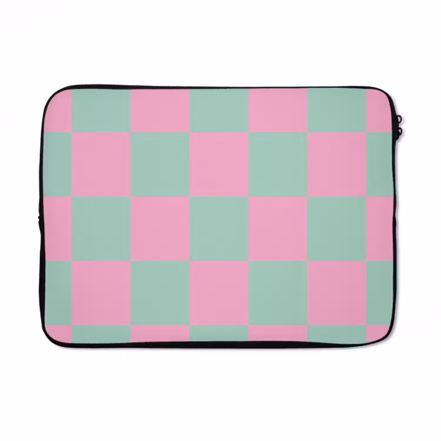 Laptop hülle - Schachbrettmuster - Grün - Rosa - Würfel