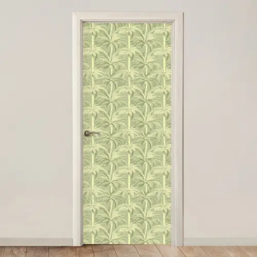 Palmwoud - Tropisch - Groen deurposter klein 289 -3d_beige