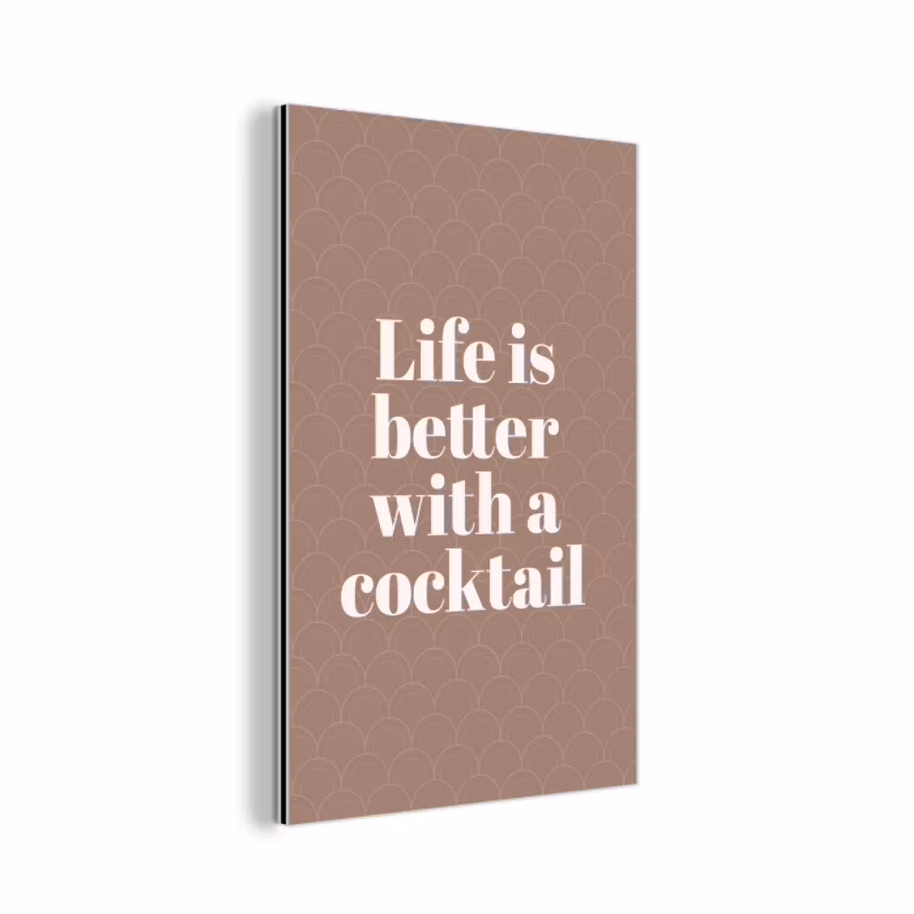 Cocktail - Tekst - Patroon - Wit aluminium wit klein -3d