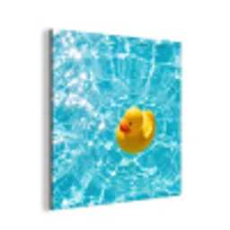 Badeend - Dobberen - Blauw aluminium wit klein -3d