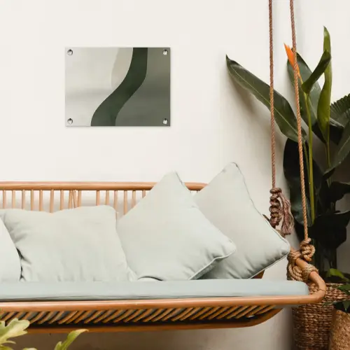 Japandi - Groen - Abstract - Modern tuinposter los doek klein -sfeer7