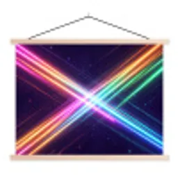 Kruisen - Lasterstralen - Neon textielposter latten blank klein -3d