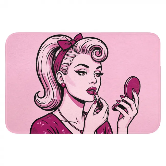 WC Mat - Vintage - Vrouw - Roze