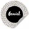 Geniet - Quotes - Tekst - Stippen Wandcirkel behangsticker klein -3d
