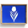 Tulp - Minimalistisch - Bladeren - Wit Dienblad Rechthoek middel -z3d_shopping