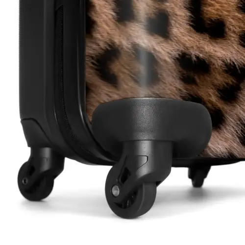 Panterprint - Dieren - Bruin NBS - Handbagage koffer - Unisex middel -wiel