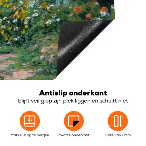 Kat - Vrouw - Bloemen - Huis Inductie beschermer vinyl 3mm klein -zzzzzzz-td-onderkant