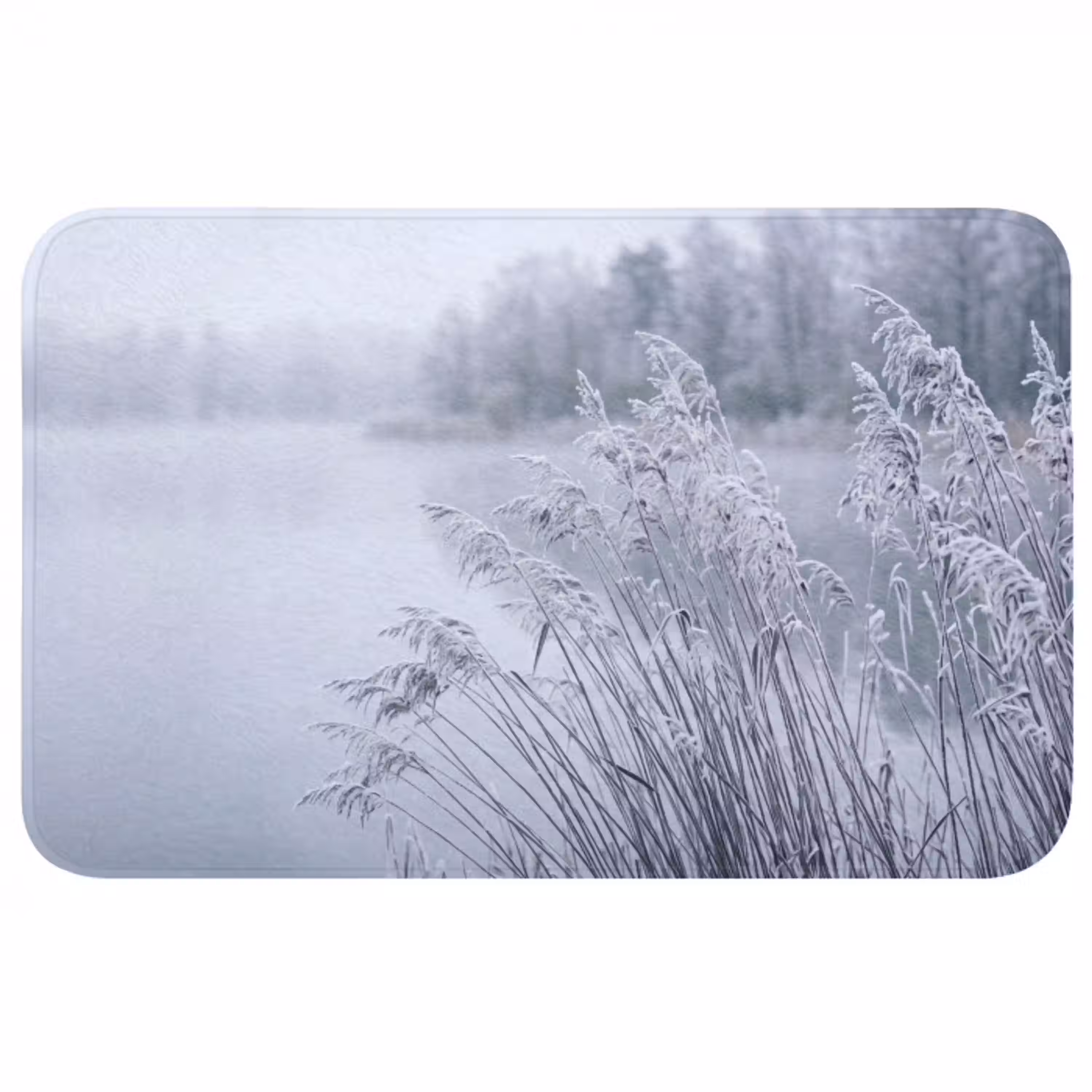 Riet - Bevroren - Winter - Natuur Badmat middel -3d