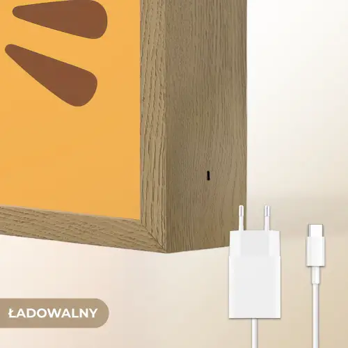 Kat - Simplistisch - Oranje - Vrolijk Light Box met batterij (Wandlamp kind) middel -USP_websiteoplaadbaarNL